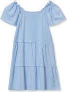 Lands' End Girls Short Sleeve Tiered Tunic Top