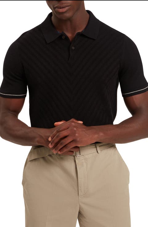 Chapal Black Cotton & Wool Polo