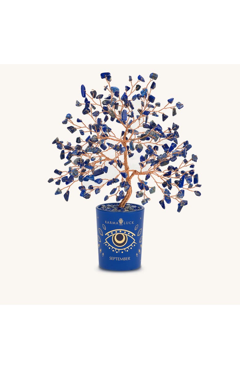 Karma and Luck Lapis Feng Shui Crystal Tree of Life September Birthstone Balanced Mind, Main, color, Blue