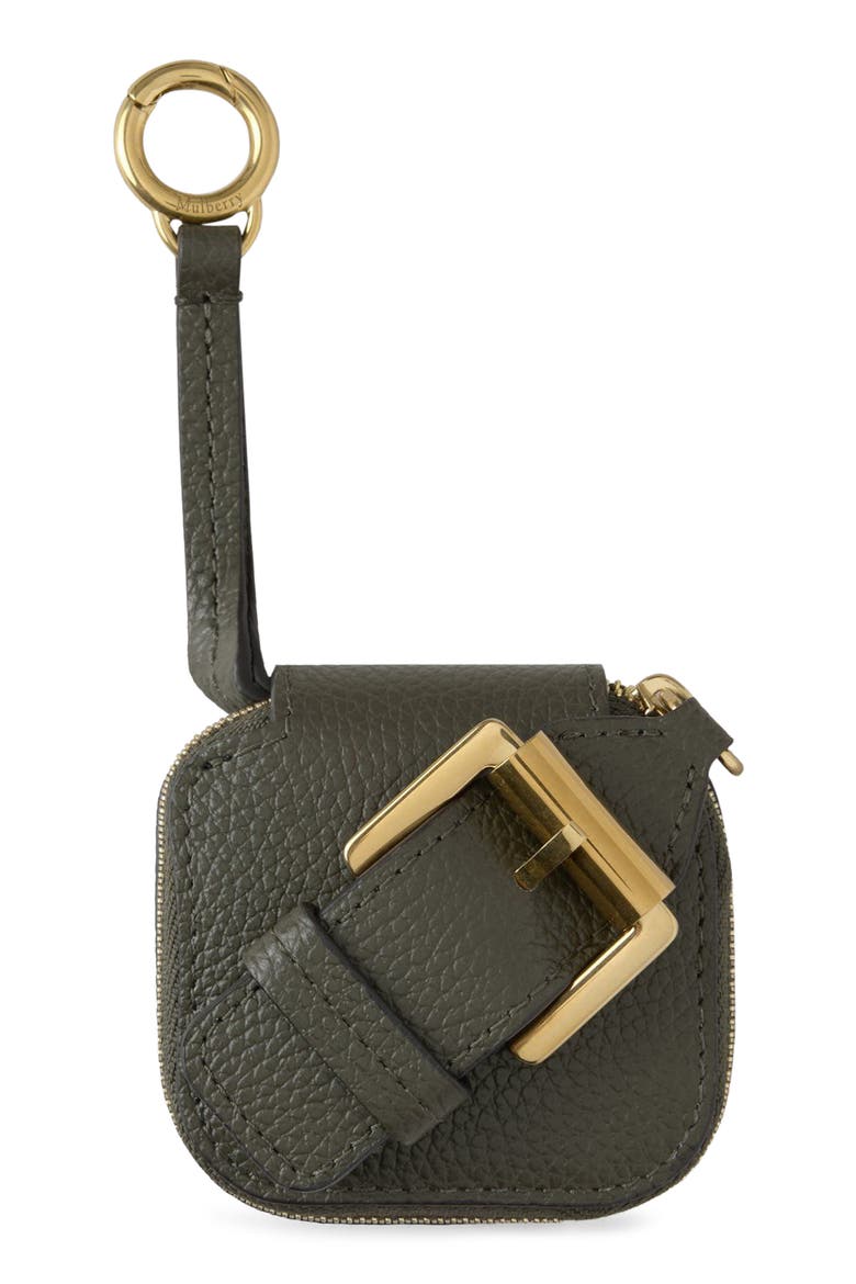Small Roxanne Classic Grain Leather Zip Tech Case, Main, color, JUNIPER GREEN