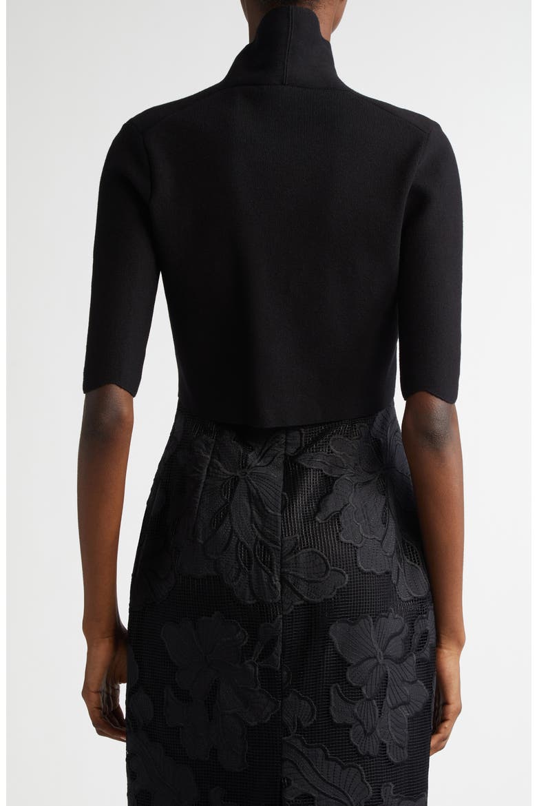 Scallop Trim Bolero, Alternate, color, BLACK