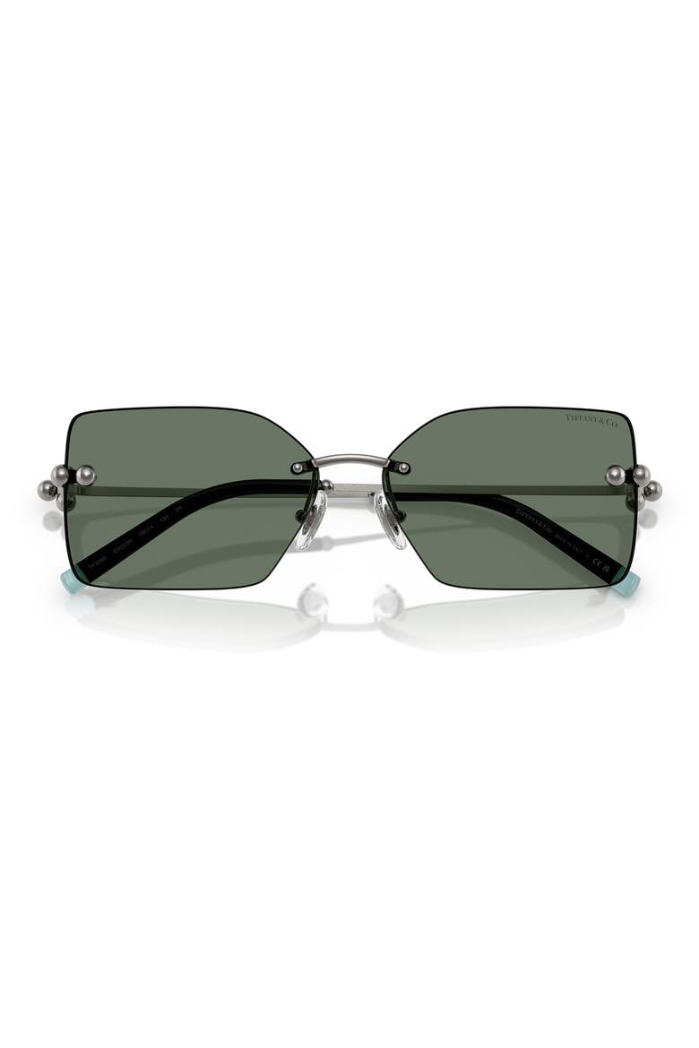 59mm Rectangular Sunglasses, Alternate, color, GUNMETAL