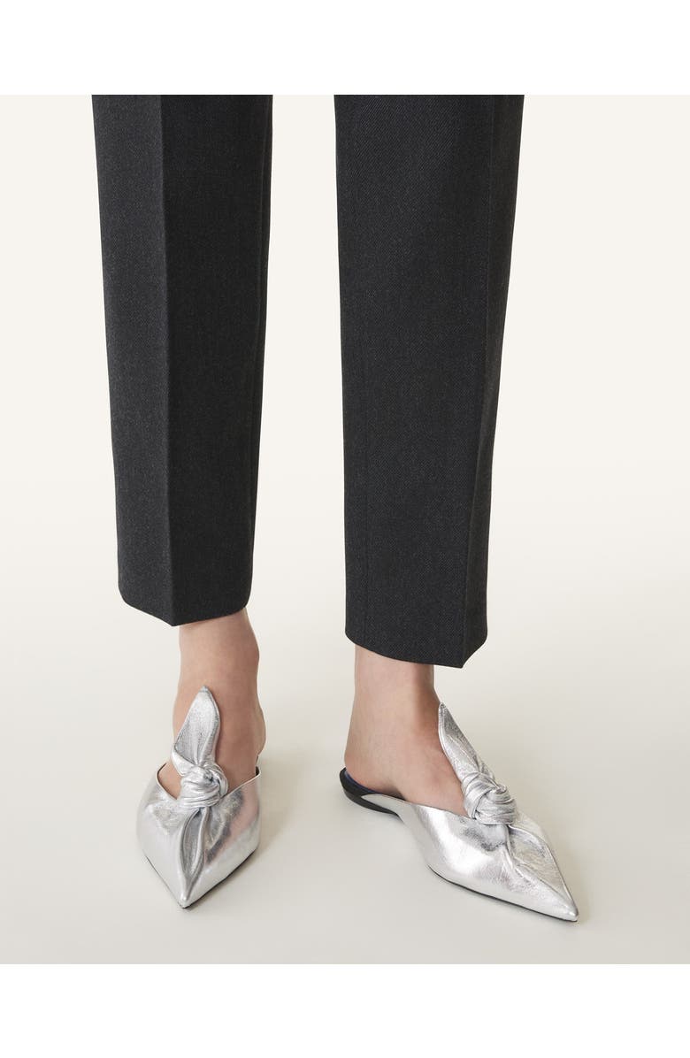 Lanvin MIDNIGHT STEP BOW MULE IN METALLIC LEATHER, Alternate, color,