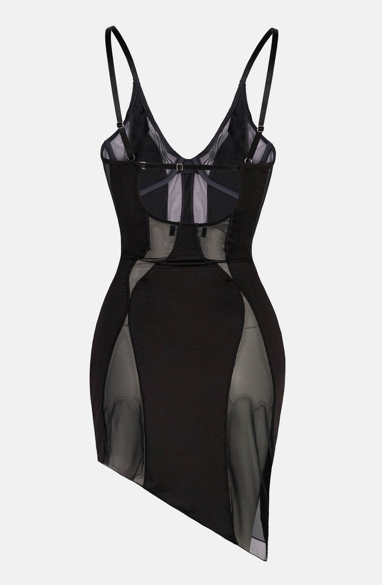 OW Collection SWIRL Mini Dress, Alternate, color, Black