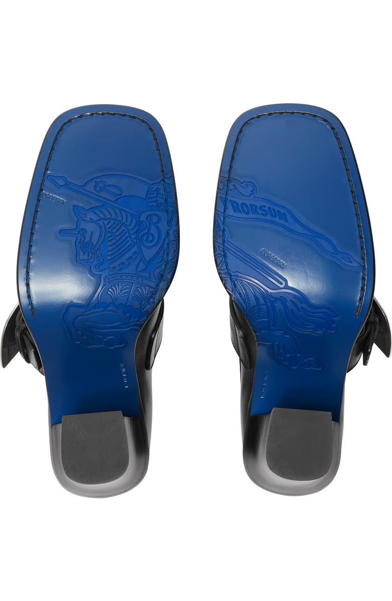 Burberry Leather London Shield High Heeled Loafers, Alternate, color, Black