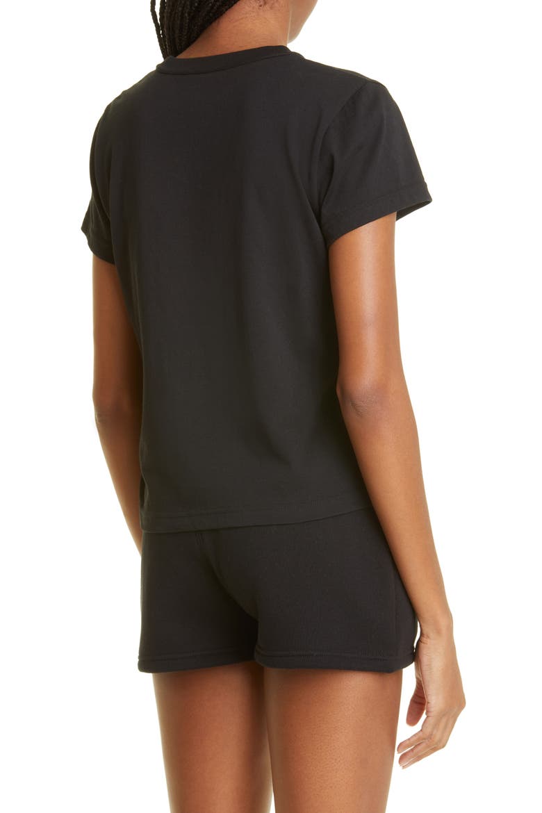 Women's Shrunken Cotton Logo Tee, Alternate, color, BLACK