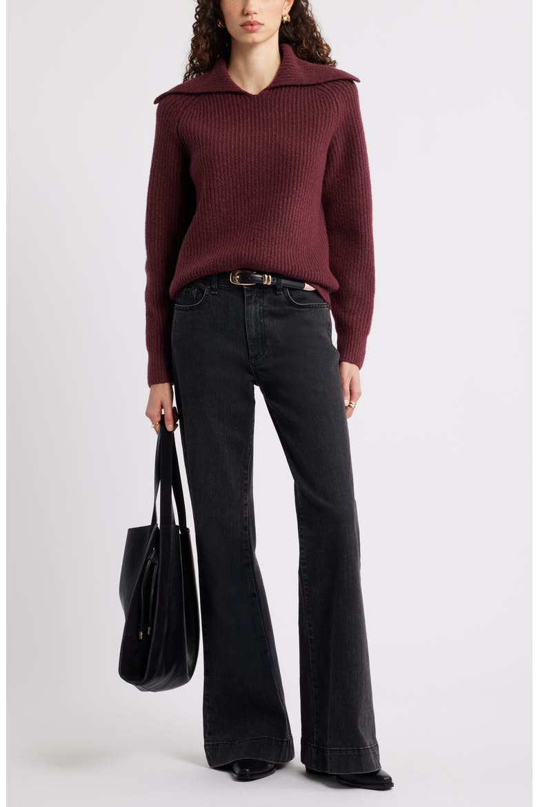 Rib Sailor Collar Sweater, Alternate, color, BURGUNDY ROYALE