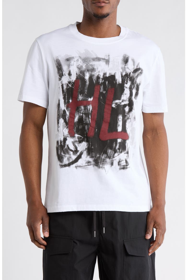 Scribble Logo Graphic T-Shirt, Main, color, WHITE/ BLACK