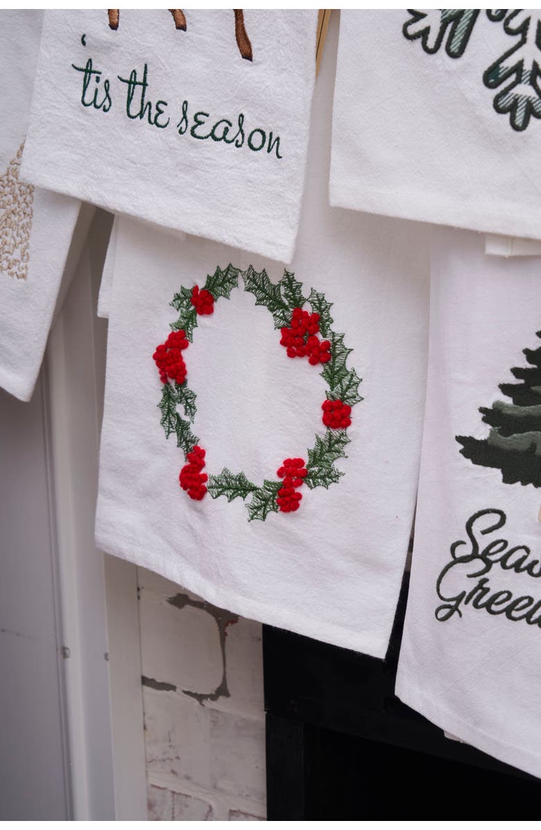 C&F Home Wreath Towel, Alternate, color, Green