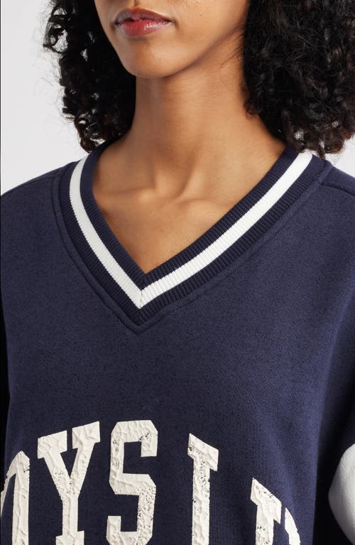 Boys Lie Hayley Logo Detail Cotton Blend Sweatshirt In Blue
