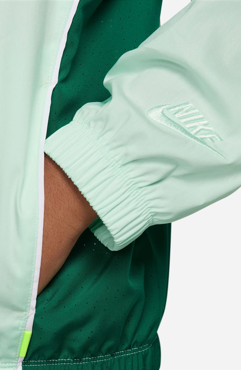 Nike Kids' Oversize Raglan Sleeve Cotton Blend Sweatshirt, Alternate, color, Barely Green/ Malachite