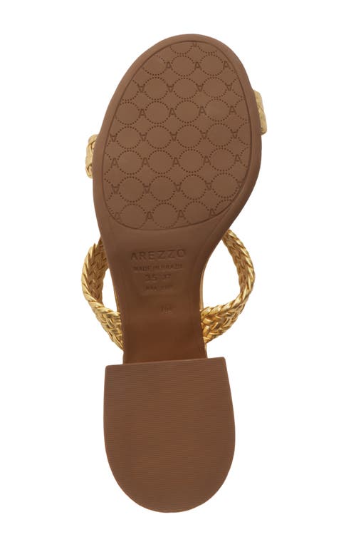 Arezzo Remy Block Heel Sandal In Gold