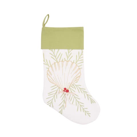 Coastal Tidings Scallop Christmas Stocking