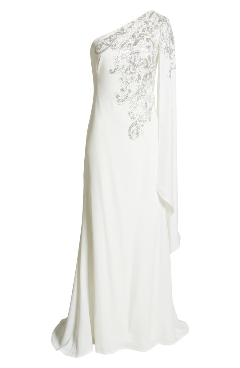 Tadashi Shoji Sequin Cape Sleeve Gown, Alternate, color,
