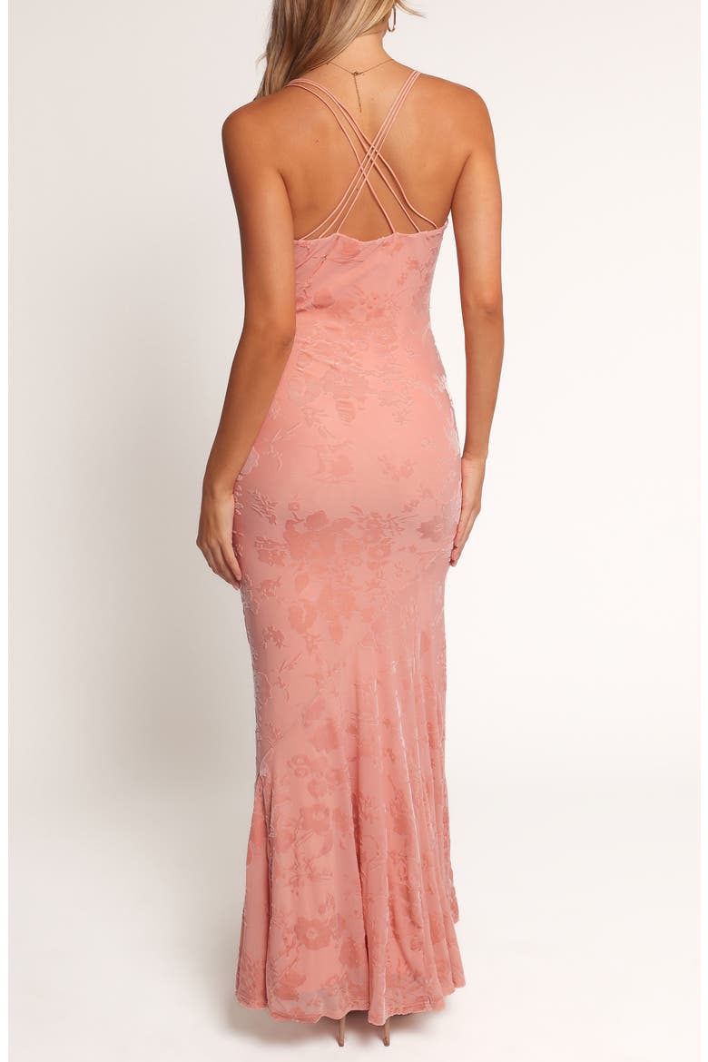 Floral Velvet Burnout Maxi Dress, Alternate, color, PINK