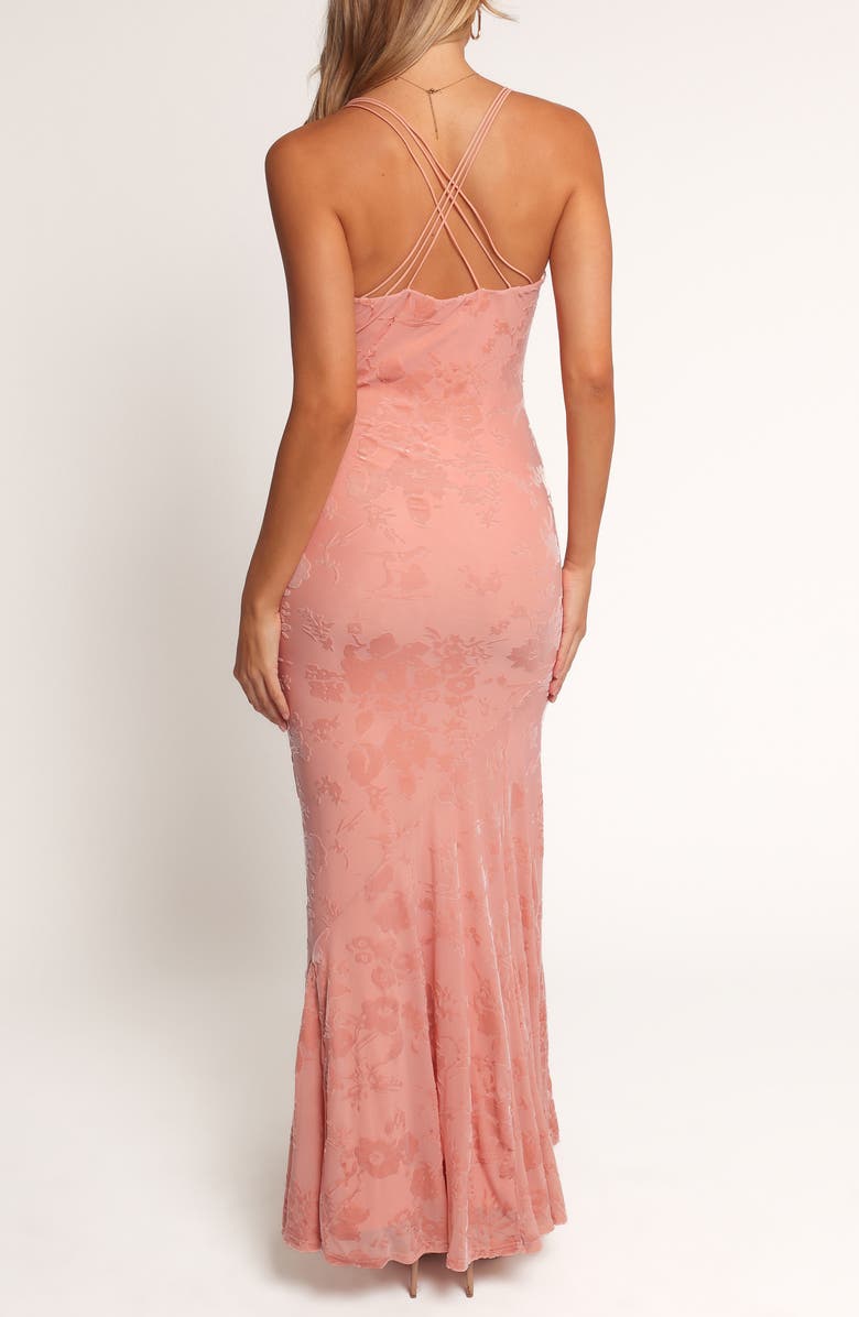Petal & Pup Floral Velvet Burnout Maxi Dress, Alternate, color, Pink