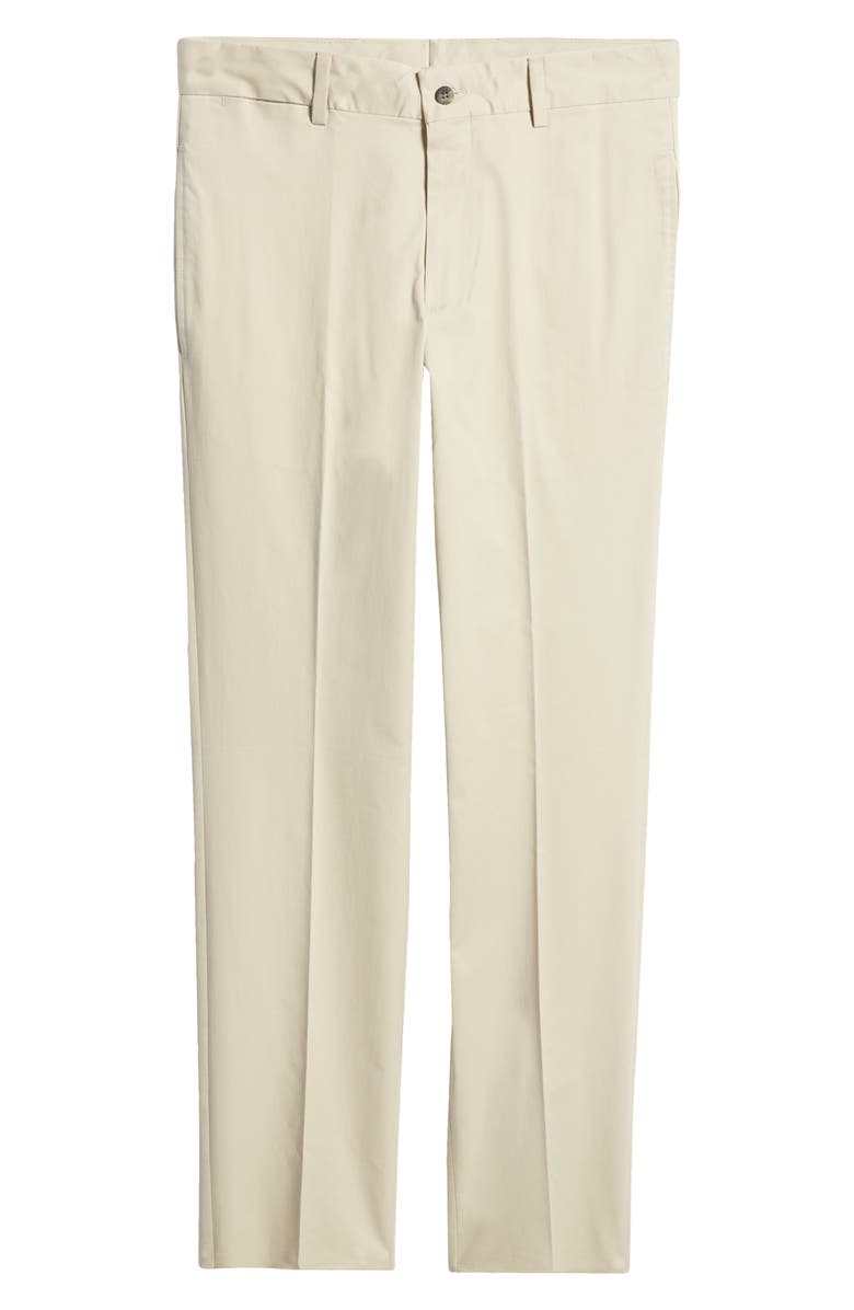 Berle Charleston Flat Front Stretch Cotton Khakis, Alternate, color, Stone