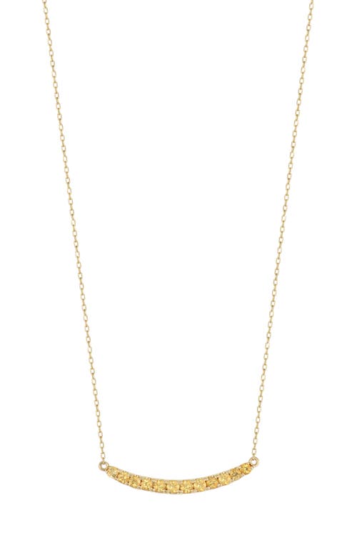 Bony Levy 14k Gold Citrine Curved Bar Pendant Necklace In Gold