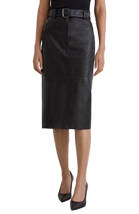Neriah Leather Midi Skirt