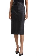 Reiss Neriah Leather Midi Skirt