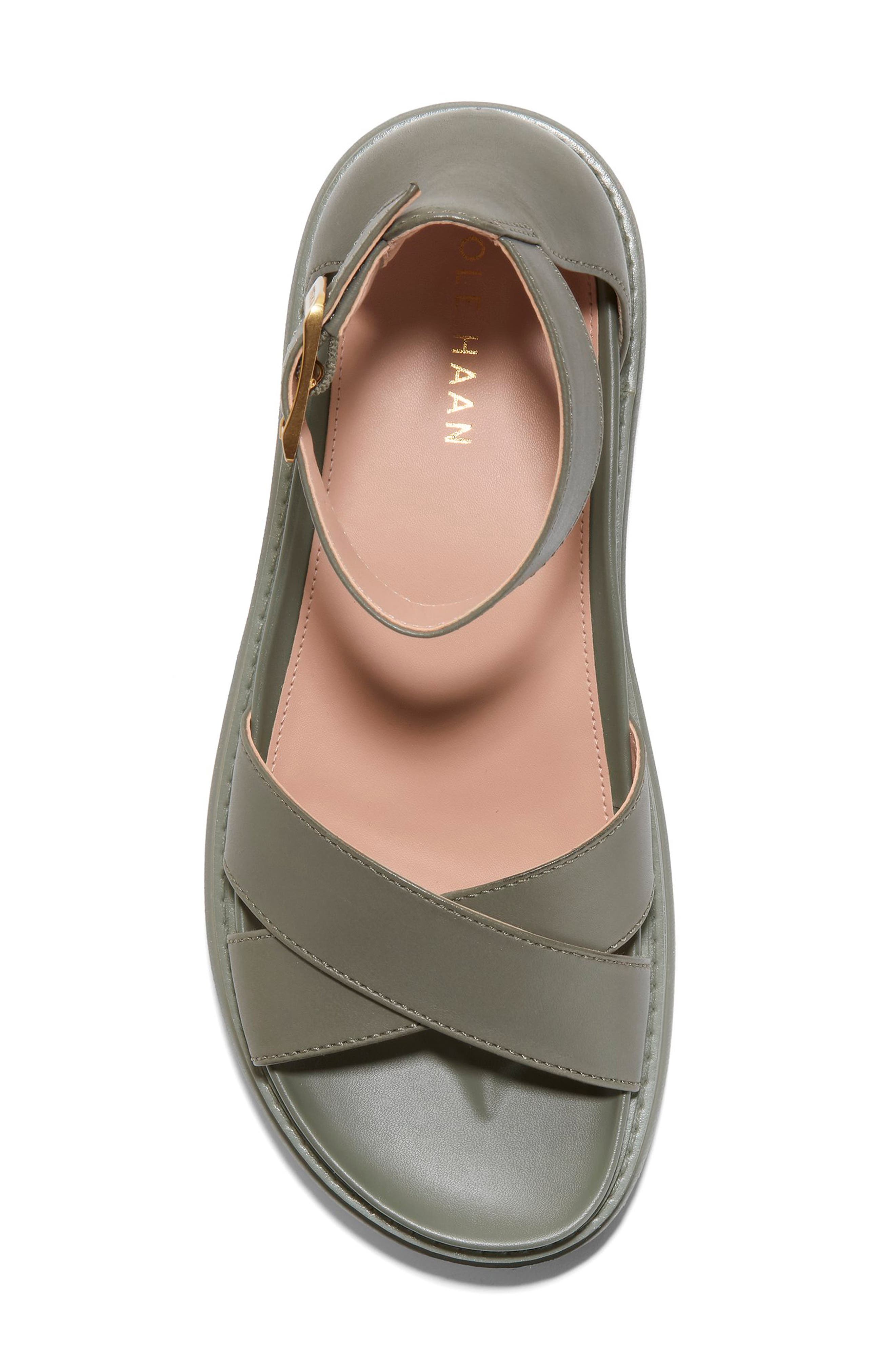 Fraya Ankle Strap Platform Sandal, Alternate, color, TEA LEAF LEATHER