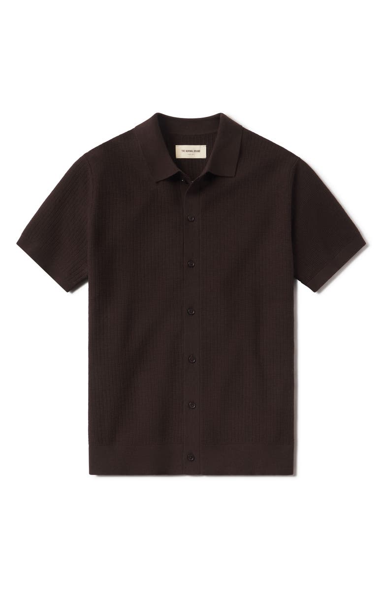 The Normal Brand BreezeKnit Short Sleeve Button-Up Shirt, Alternate, color, 