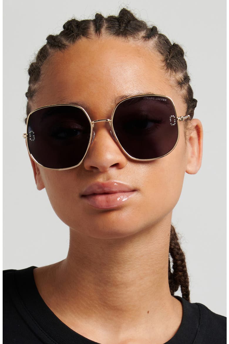 59mm Square Sunglasses, Alternate, color, GOLD/ GREY