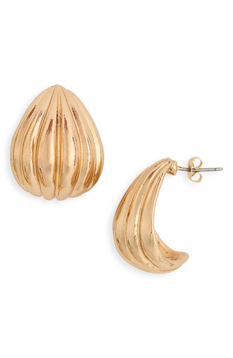 Ridged Statement Stud Earrings