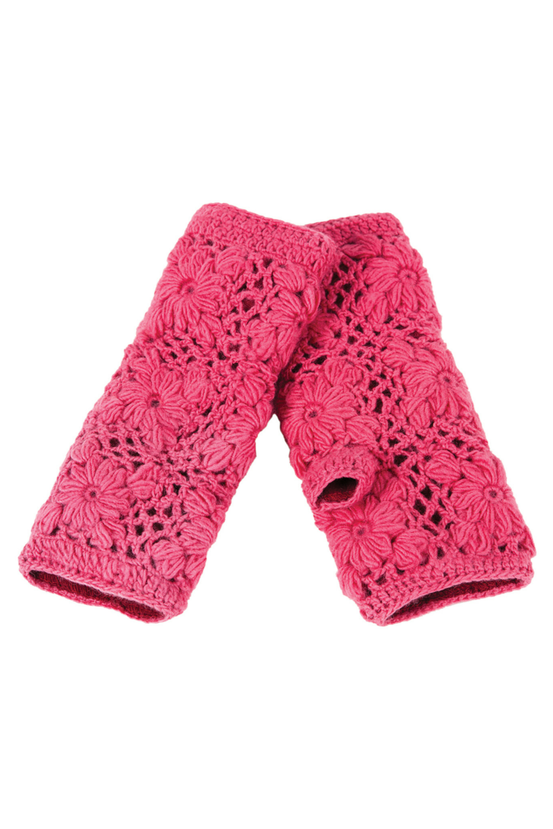 Flower Crochet Handwarmers, Alternate, color, Light Green