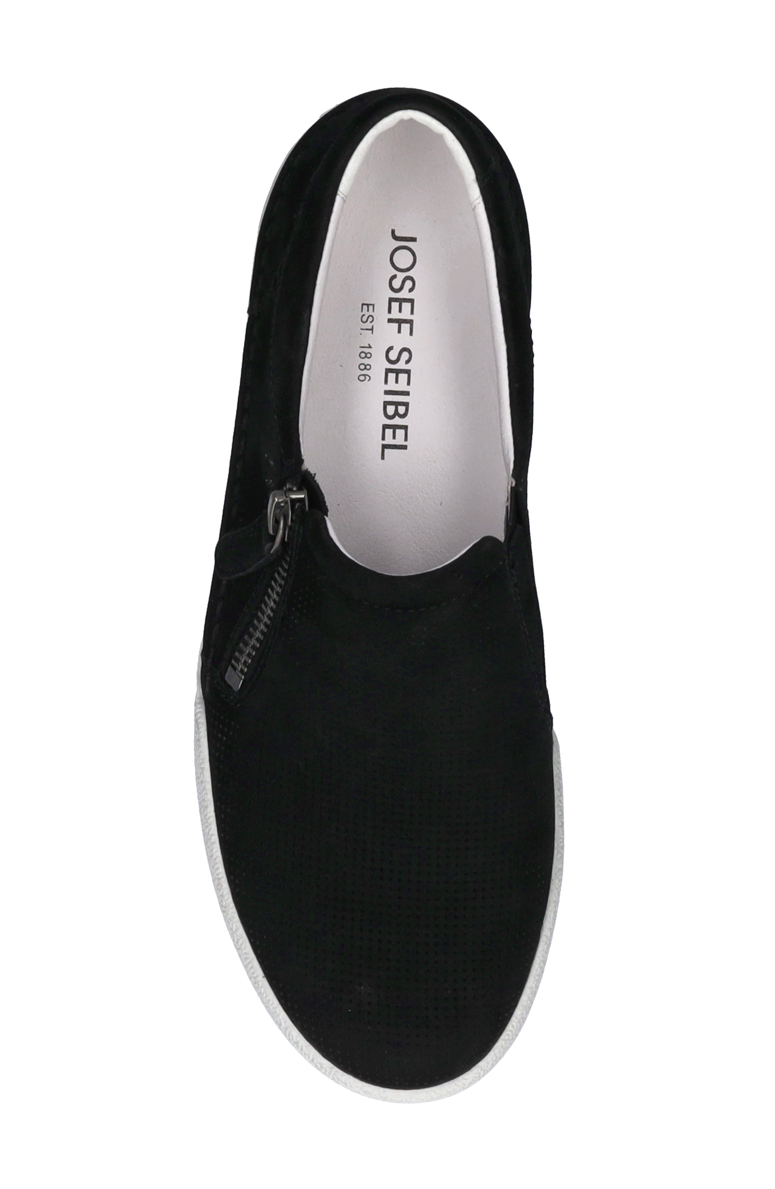 Josef Seibel Claire Zip Sneaker, Alternate, color, Black