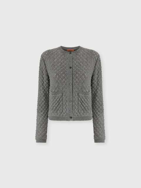 Cashmere Cardigan With Lace Pattern