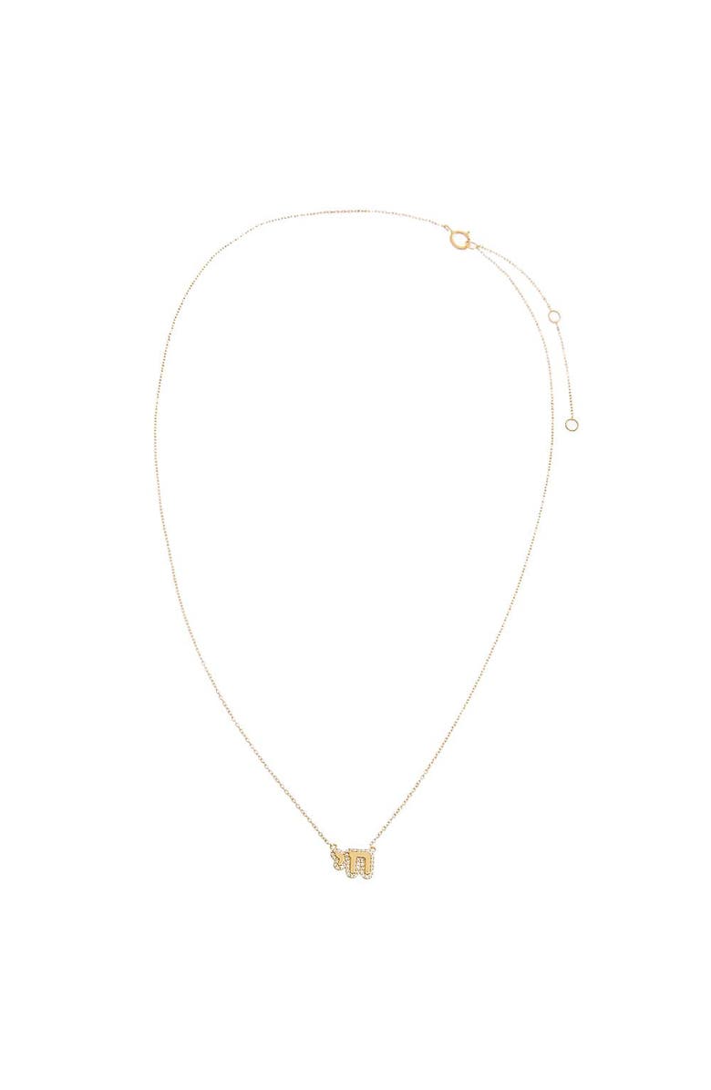 BY ADINA EDEN Diamond Pave Bubble Chai Pendant Necklace 14K, Alternate, color, 14K Gold
