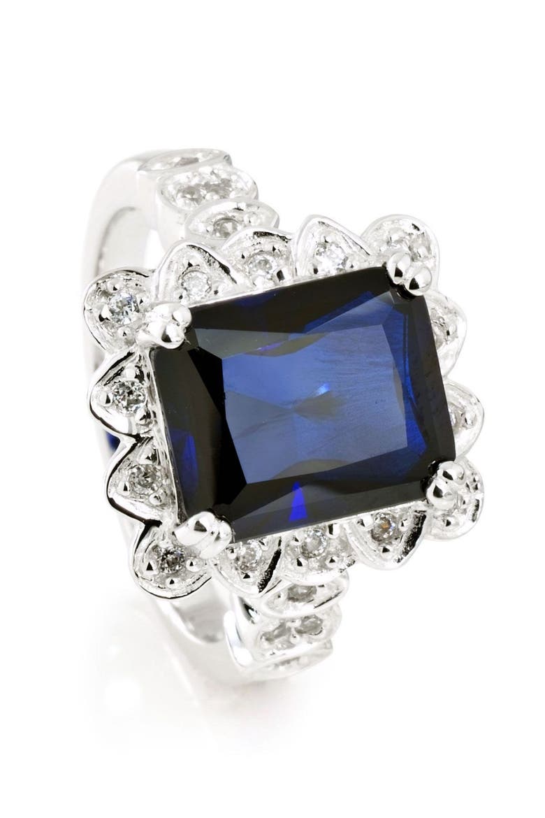 Cubic Zirconia Cocktail Ring, Main, color, SAPPHIRE