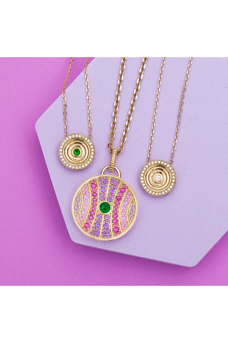Revel Large Dimensional Pendant, Alternate, color, Tsavorite, Amethyst, Garnet
