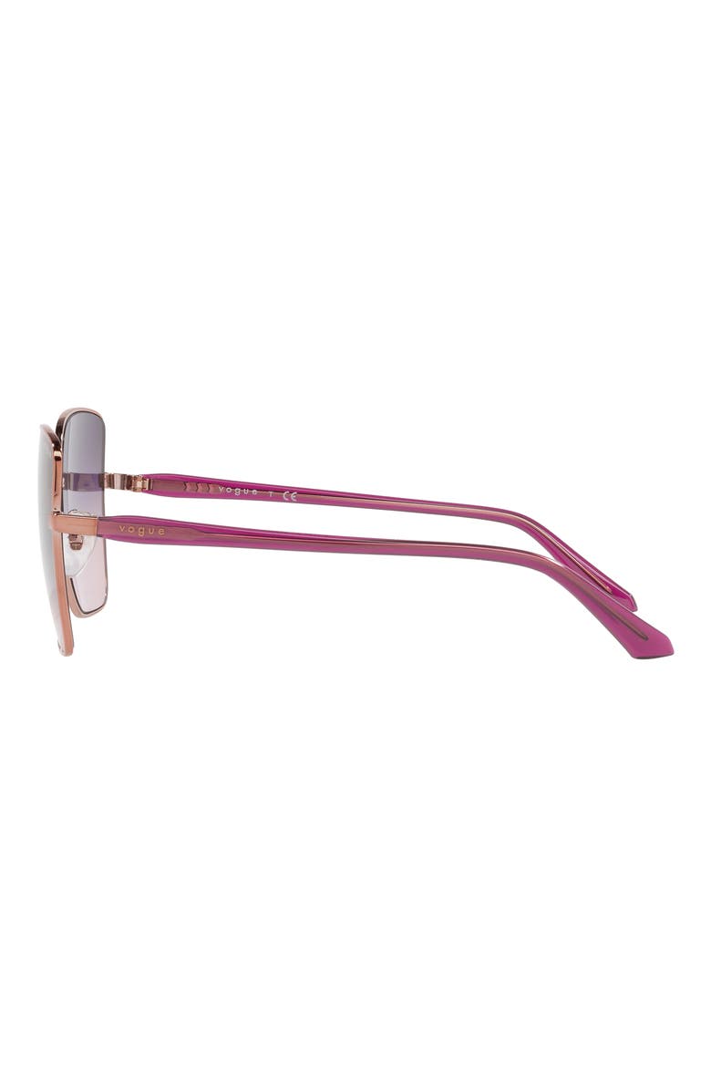 58mm Gradient Butterfly Sunglasses, Alternate, color, PINK GOLD