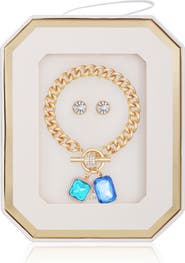GUESS Toggle Bracelet & Stud Earrings Set