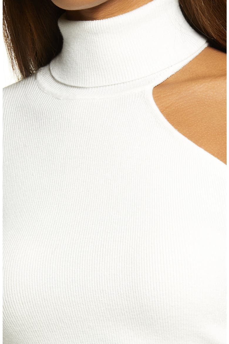 One-Shoulder Knit Turtleneck, Alternate, color, IVORY