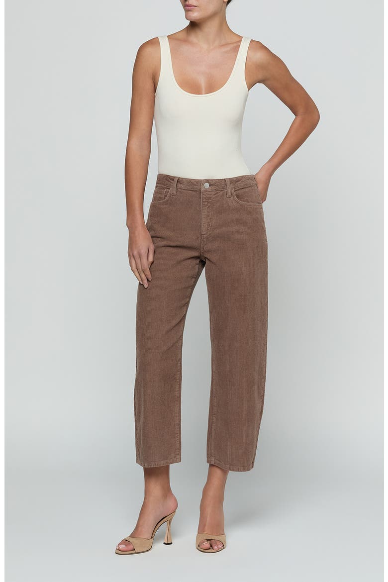 Mallis High Waist Bow Leg Corduroy Jeans, Alternate, color, CARDAMOM