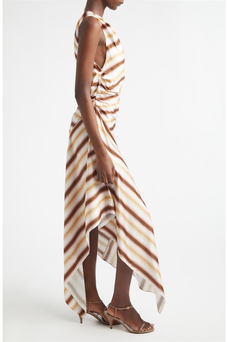 Lyn Tie Dye Stripe One-Shoulder Dress, Alternate, color, PEACH BLOSSOM/ MILK CHOCOLATE