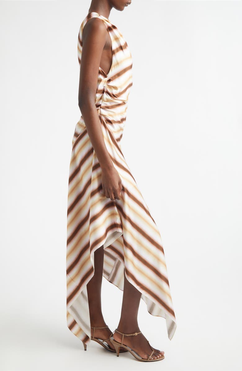 A.L.C. Lyn Tie Dye Stripe One-Shoulder Dress, Alternate, color, Peach Blossom/ Milk Chocolate