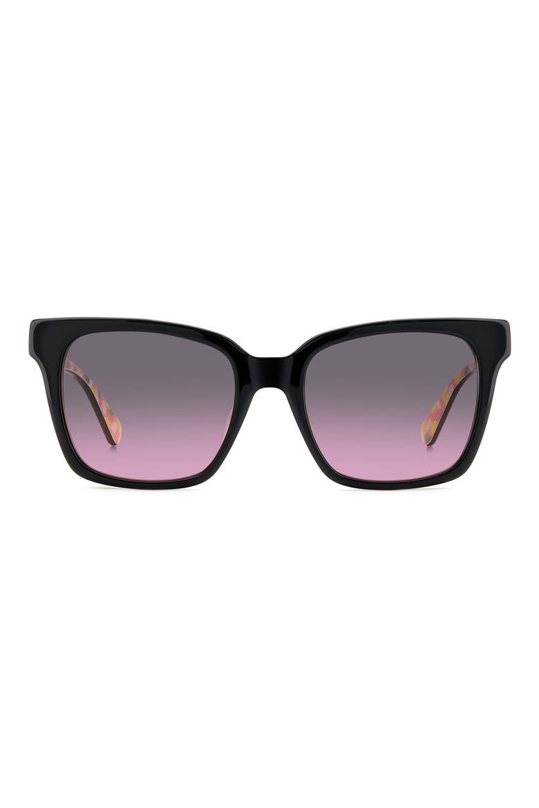 harlow gs 55mm gradient polarized square sunglasses, Main, color, BLACK