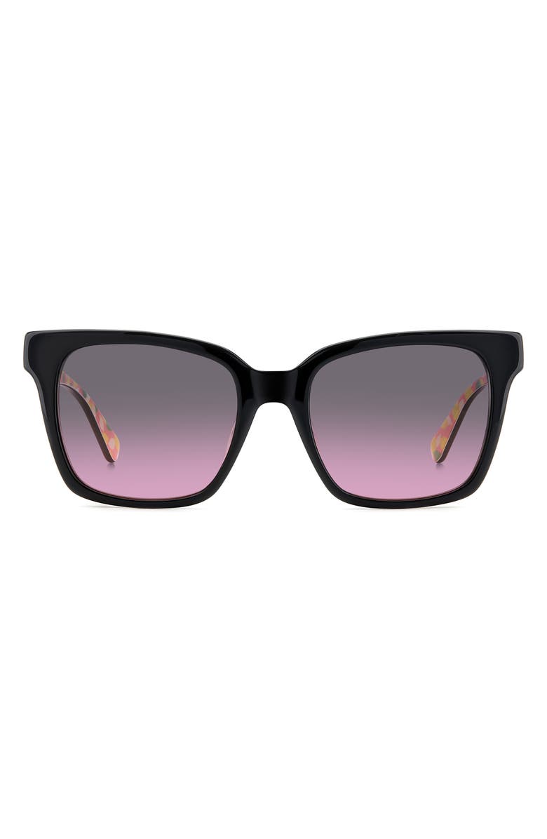 Kate Spade New York harlow gs 55mm gradient polarized square sunglasses, Main, color, Black/ Grey Shaded Pink