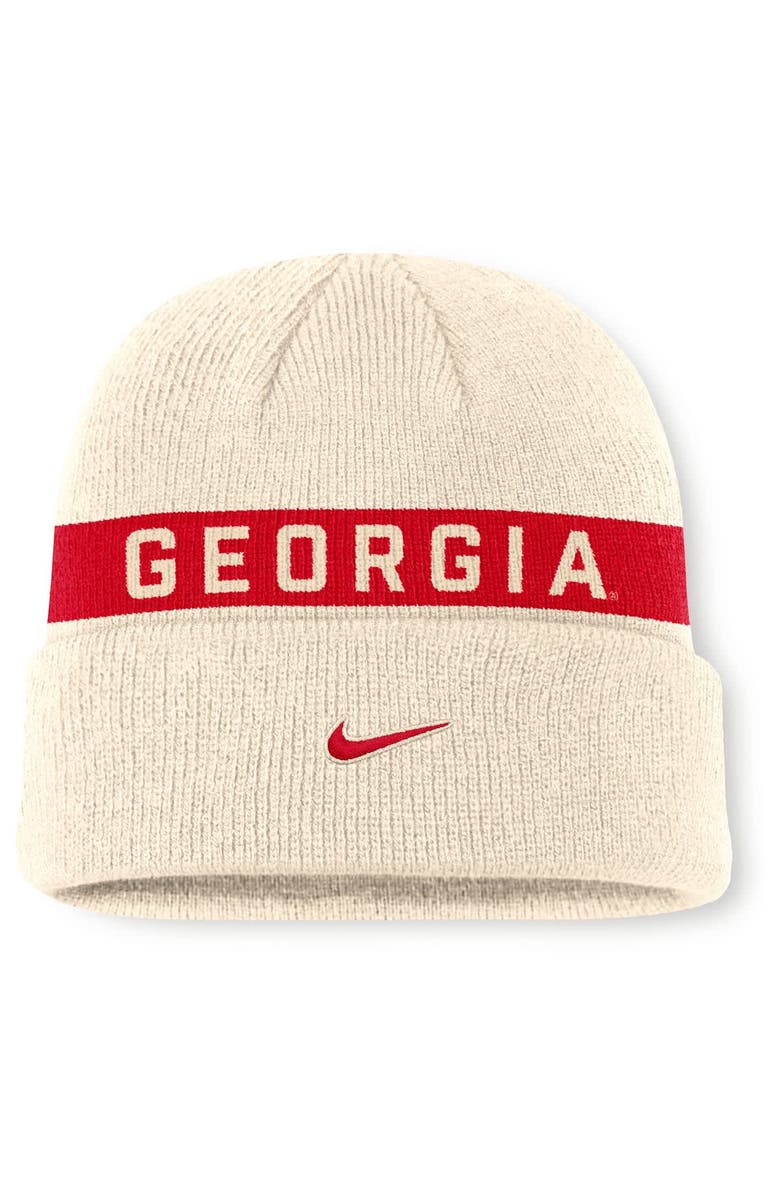 Nike Men's Nike Natural Georgia Bulldogs Peak Primetime Utility Cuffed Knit Hat, Alternate, color, 