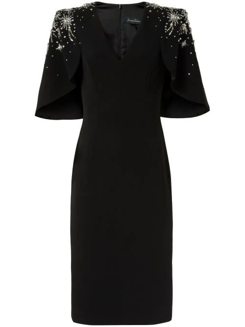 Jenny Packham Zeya Sequin-embellished Midi Dress In Black