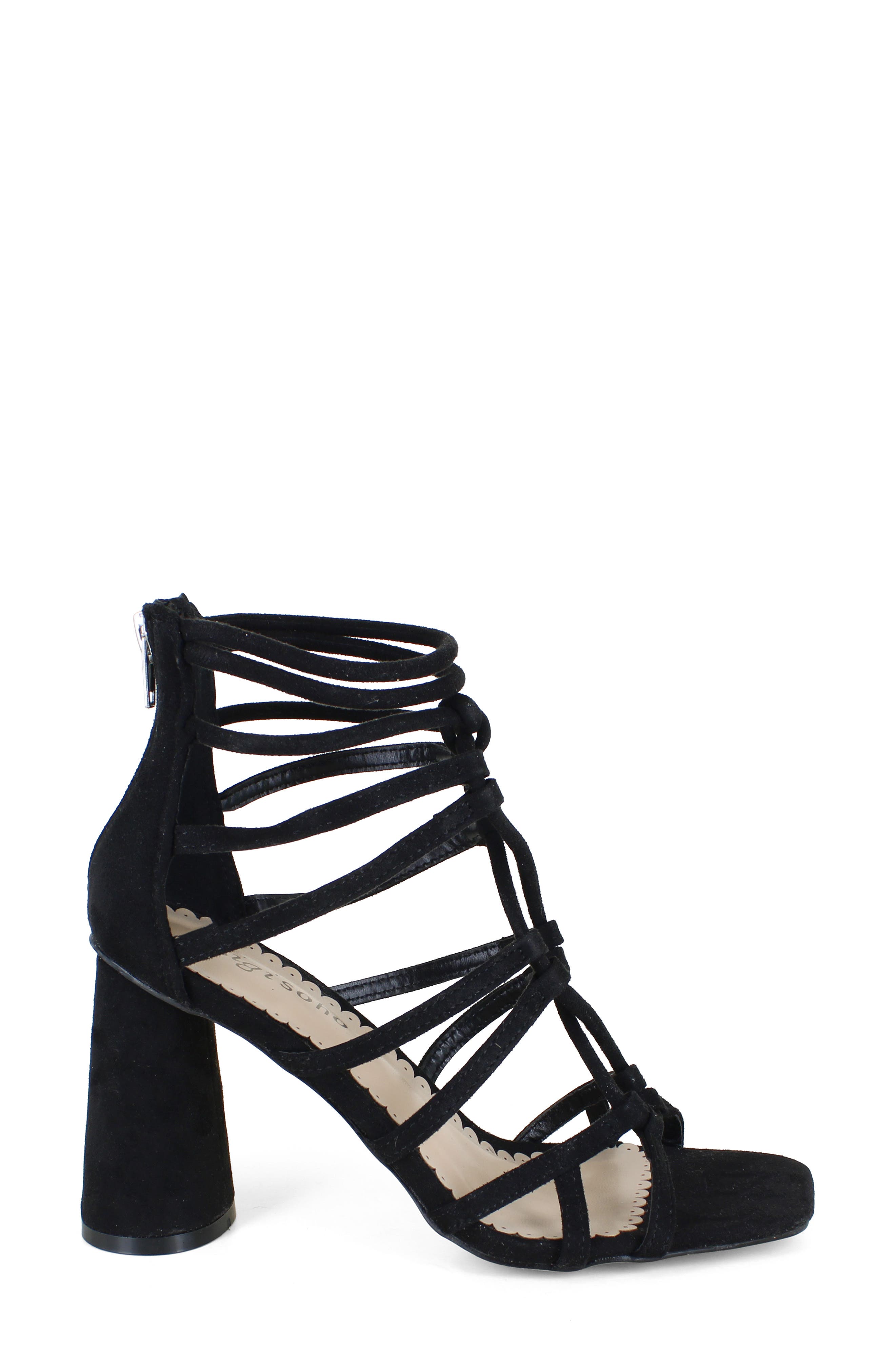 ZIGISOHO Cage Sandal, Alternate, color, Black Suede
