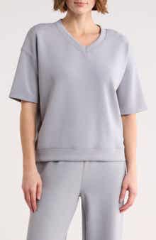 YOGALICIOUS Sandwashed Softlite Short Sleeve Top