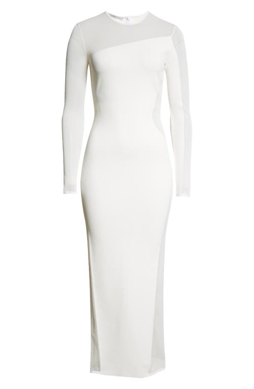 Stella Mccartney Long Sleeve Compact Knit Miracle Dress In Pure White
