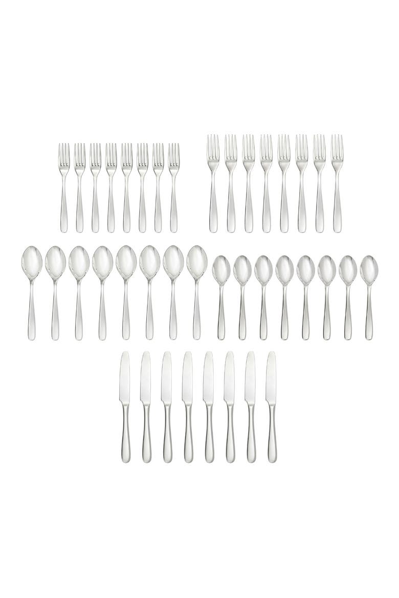 Grand City 40-Piece Flatware Set, Main, color, SILVER