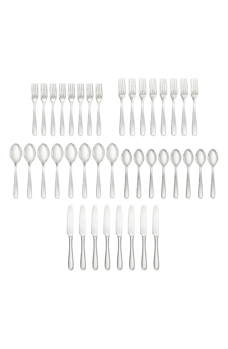 Fortessa Grand City 40-Piece Flatware Set, Main, color, Silver