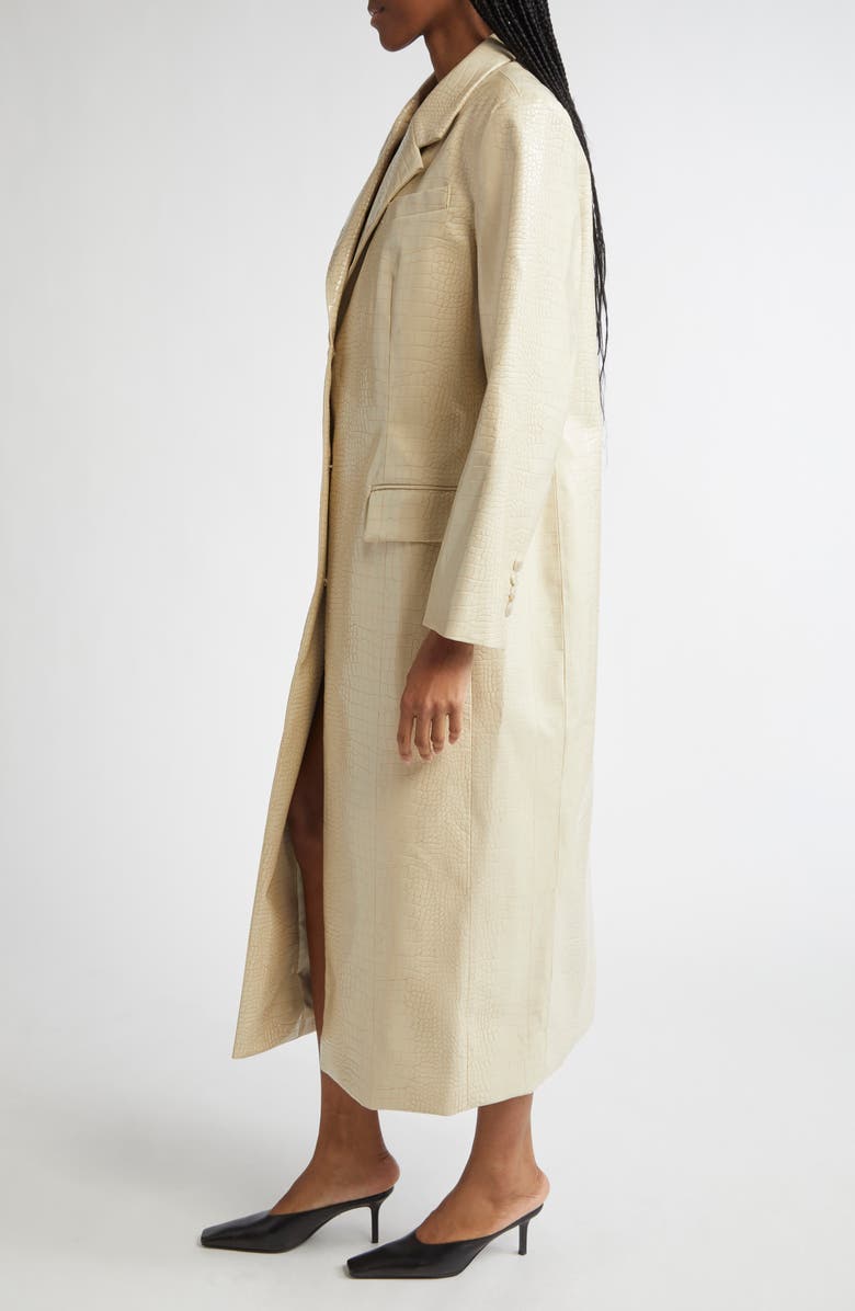 Stand Studio Nicki Croc Embossed Faux Leather Coat, Alternate, color, 